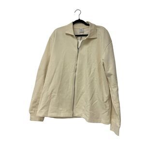 Zara Mens Sweater Jacket Size XL Off white Full Zip Long Sleeve 0039/302 NWT